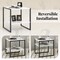 2-Tier Square Accent Table with Storage Shelf and Reversible Design for Home